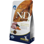 N&D Brown Dog Lamb, Spirulina & Carrot Puppy MINI – суха храна без зърнени култури за подрастващи кученца с кафява козина от мини породи с агнешко, спирулина и морков, 1.5 кг