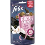 Felix Party Mix Picnic – Хрупкави лакомства за котки с пиле, пуйка и сирене, 60 гр