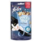 Felix Party Mix Dairy Delight – Хрупкави лакомства за котки в зряла възраст с  вкус на мляко 60 гр
