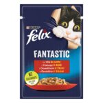 Felix Fantastic Грил – Мокра храна за котки над 1 година, хапки в желе с говеждо, 85 г