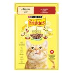 Friskies – Мокра храна за котки в зряла възраст, хапки в сос с говеждо, 85 г