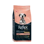 Reflex Plus Adult Dog Medium & Large Breeds Light & Sterilised – Нискокалорична суха храна за кастрирани кучета и кучета с наднормено тегло от средни и едри породи, с агнешко и ориз, 12 kg