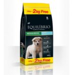 Equilibrio Puppy Medium Breeds – Суха храна за кученца от средни породи до 24 месеца, промо чувал 12 + 2 кг