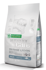 Nature's Protection Superior Care White Dogs Grain Free White Fish Adult Small & Mini Breeds – Беззърнеста суха храна за кучета над 1 година от дребни и мини породи с бяла козина и бяла риба, 1.5 кг