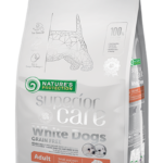 Nature's Protection Superior Care White Dogs Grain Free Salmon Adult Small & Mini Breeds – Беззърнеста суха храна за кучета над 1 година от дребни и мини породи с бяла козина и сьомга, 1.5 кг